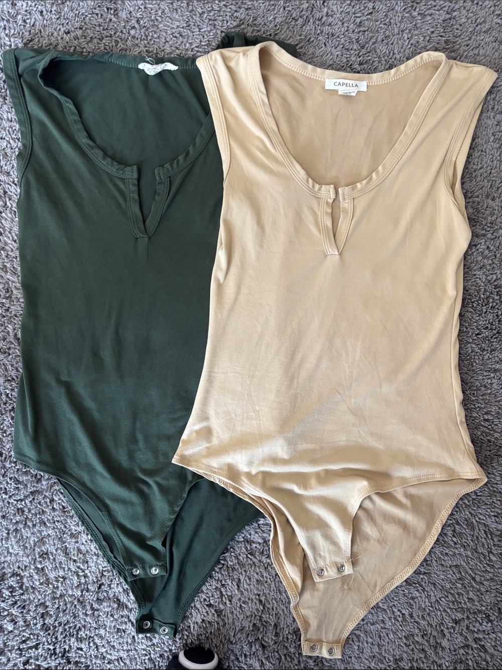 2 Capella Sleeveless Scoop Notch Bodysuits